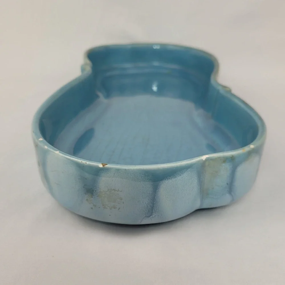 Vintage Royal Haeger USA Blue Drip Glaze Ceramic Dish Tray 13.5in